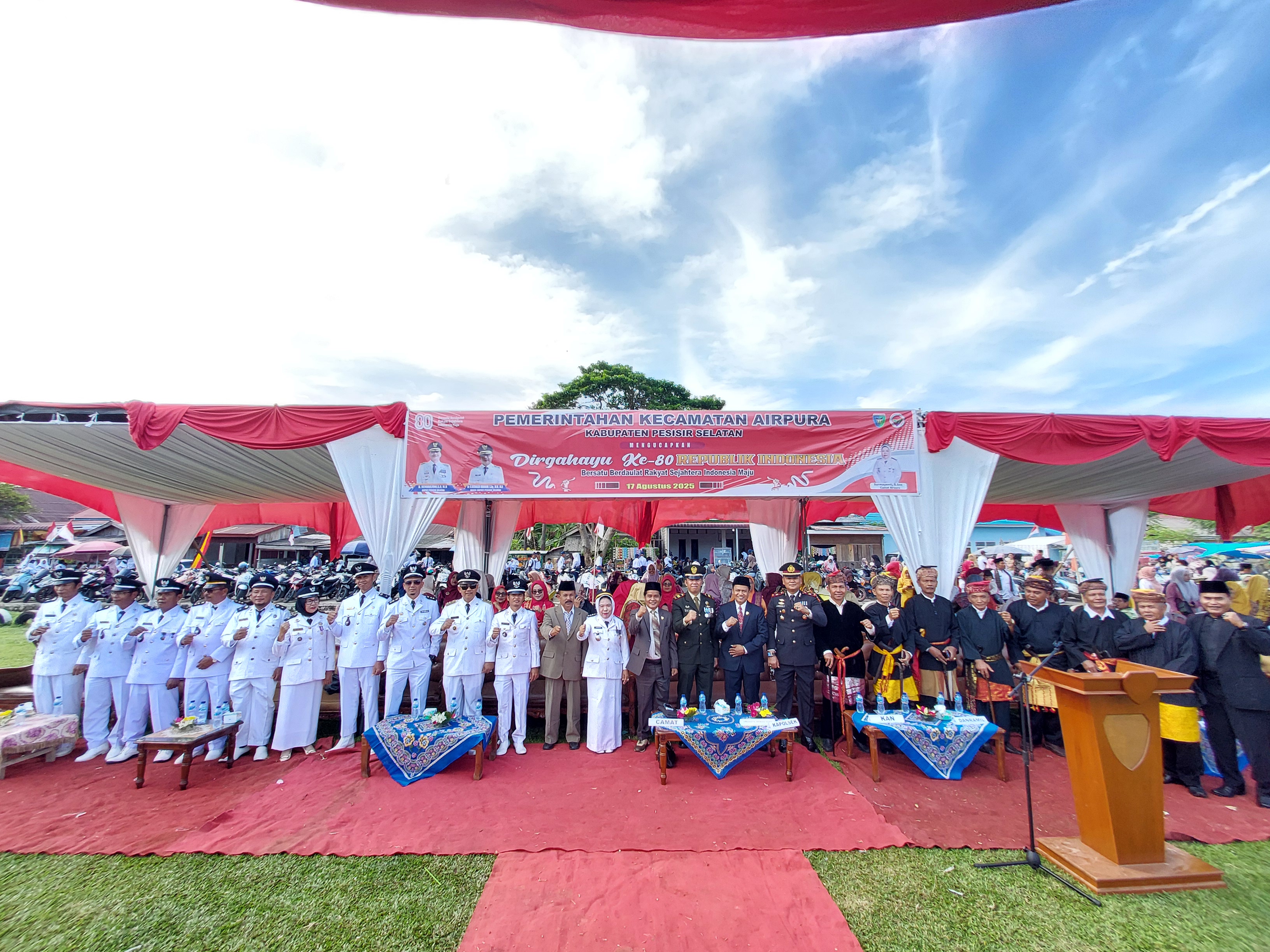 UPACARA PENAIKAN BENDERA HUT RI KE 80 TAHUN 2025 KECAMATAN AIRPURA