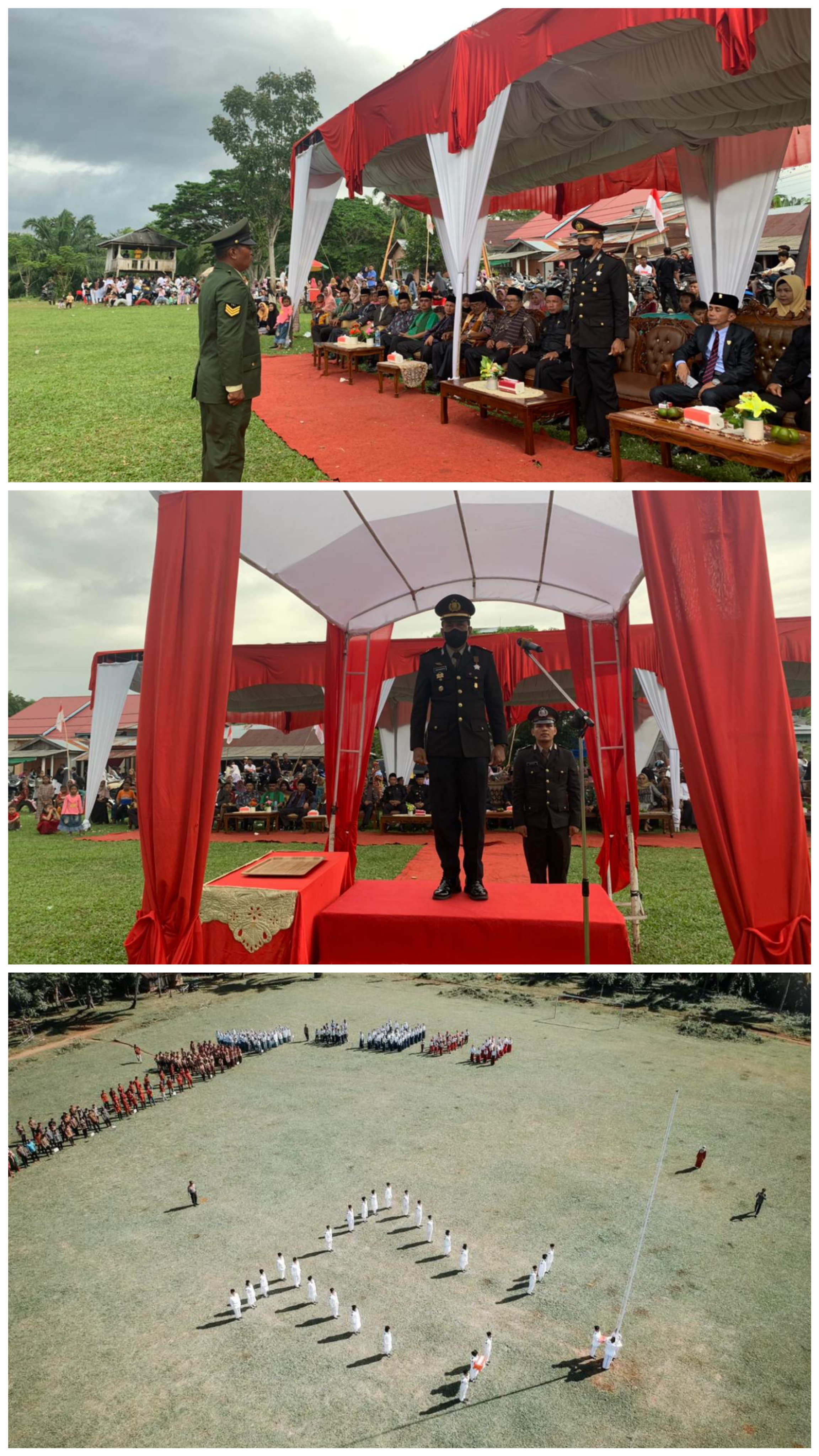 Upacara Penurunan Bendera Merah Putih Peringatan HUT kemerdekaan RI Ke-77 Tahun 2022