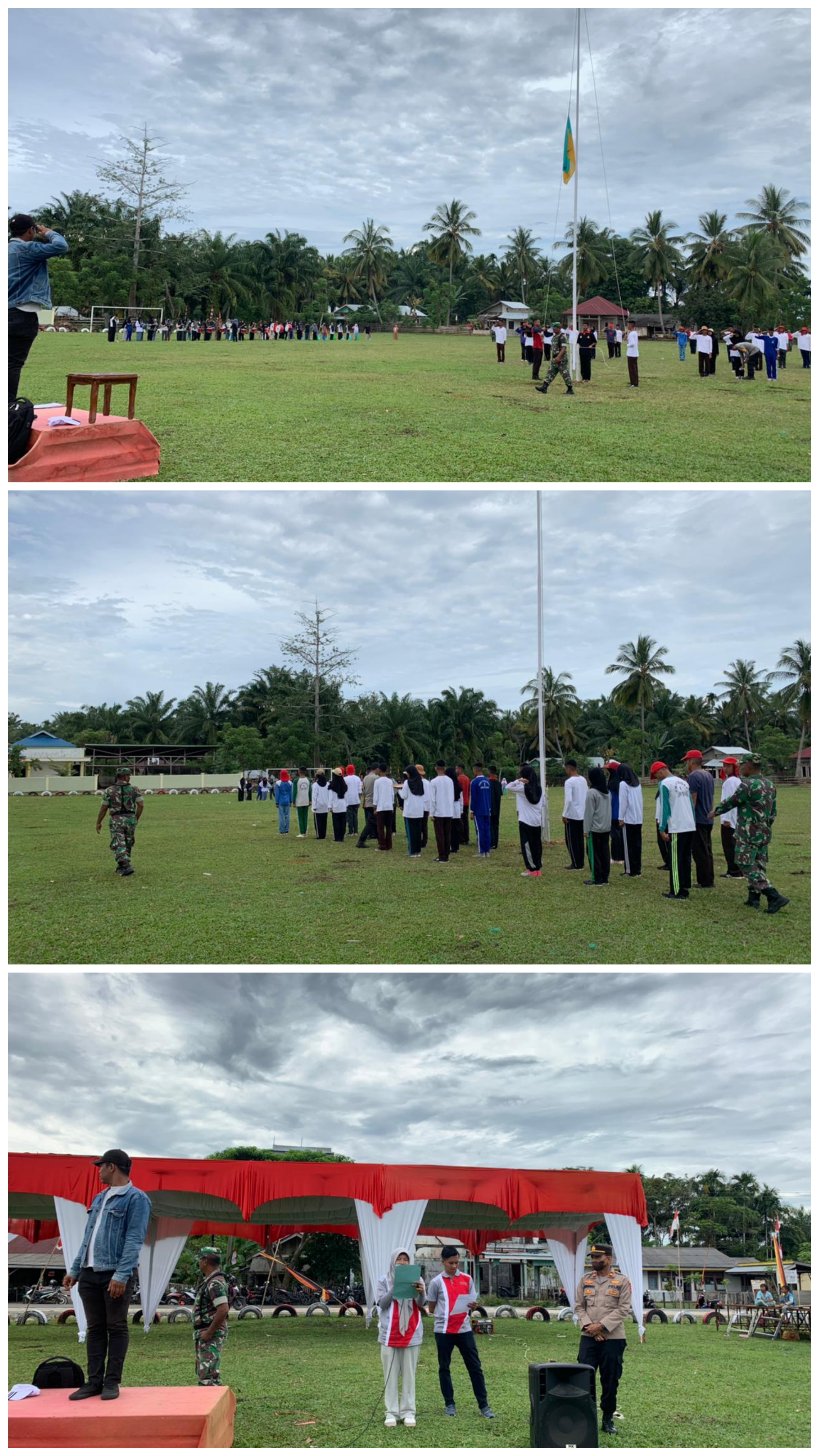 Gladi Bersih Upacara Pengibaran Sang Saka Bendera Merah Putih untuk Peringatan HUT kemerdekaan RI Ke