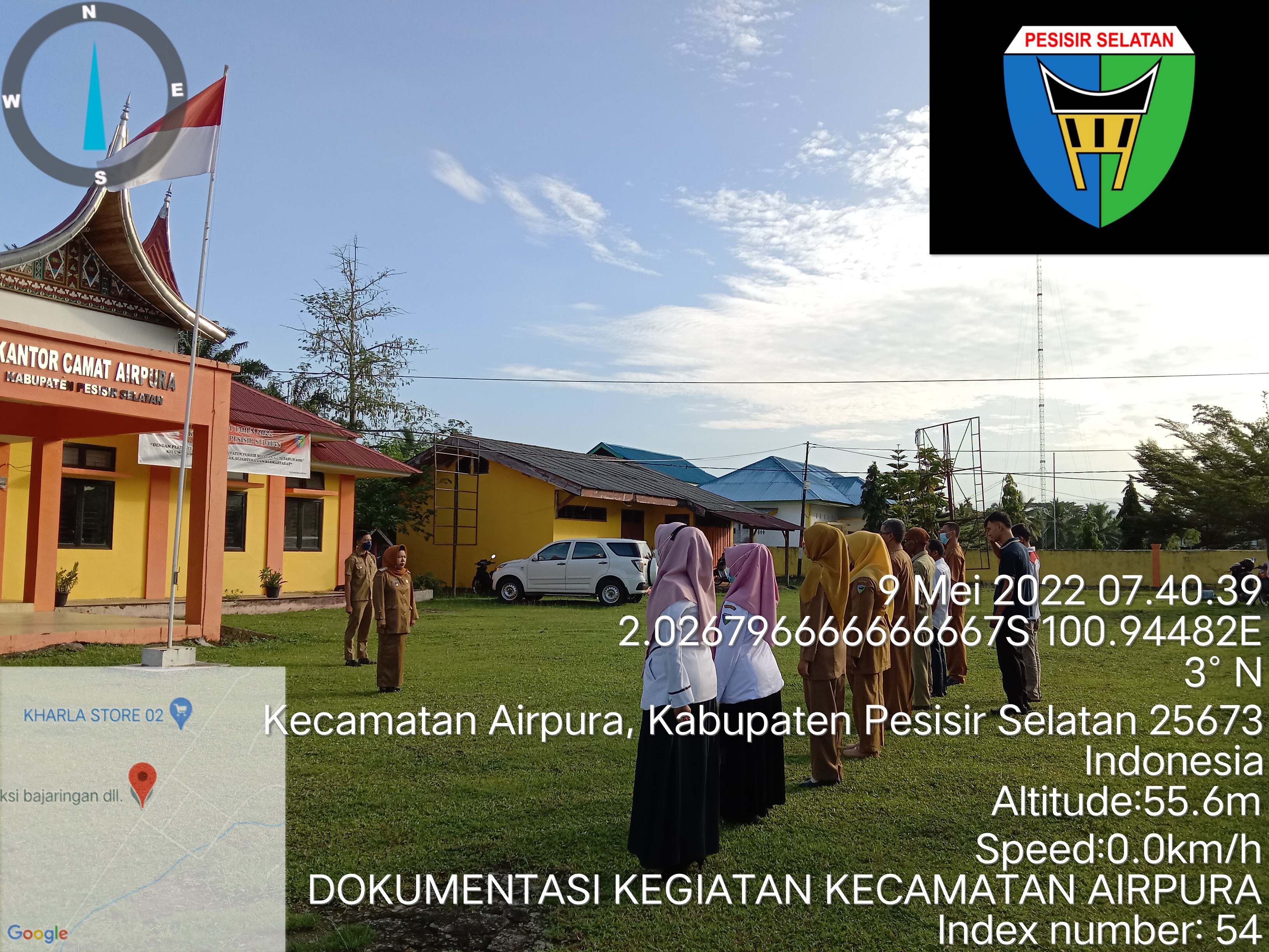 Apel Pagi Perdana ASN dan Non ASN Kantor Camat Airpura  Setelah Cuti Lebaran Idul Fitri 1443 H / 202