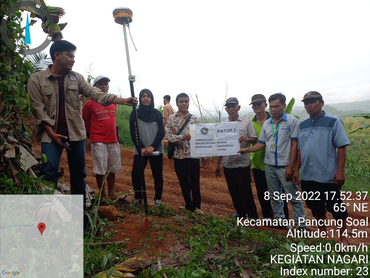 Pemasangan Patok 2 Batas Nagari Antar Nagari Muara Inderapura dan Nagari Inderapura Utara Kecamatan 